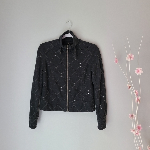 FREE PEOPLE Studded Moto Diamond Quilted Jacket - Picture 3 of 10